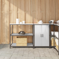Kuhinjski set za pohranu 2 pcs, 150x50x92 cm, srebrna