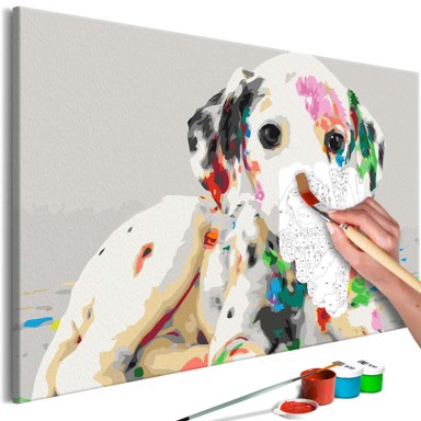 Slika za samostalno slikanje Colourful Puppy 60x40