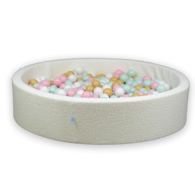 MI Suhi bazen s kuglicama, 130 x 30 cm, 600 kuglica, Boucle White, bijela, svijetlo menta, svijetlo ružičasta, bež