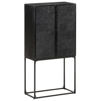 Komoda 60 x 30 x 120 cm, masivno drvo bagrema i manga, crna