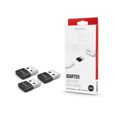 HAMA USB-C na USB-A adapter, crni