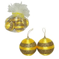 Kuglice, ø 8 cm, 6/1 pak, zlatne zrnaste