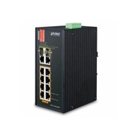 PLANET Switch PLT-IFGS-1022HPT, industrijski, 8-portni, 10/100TX, 802.3at PoE, 2x Gigabit TP SFP Combo