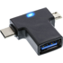 INLINE USB-C i Micro USB na USB-C adapter, crni