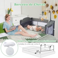 COSTWAY Prijenosni krevetić za bebe, 5u1, madrac, previjalica, 4 podesive visine, zelena