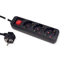 ROLINE Naponska letva s prekidačem, 1.5 m, crna