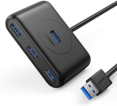 UGREEN USB hub, USB-A, 4x USB-A, crni