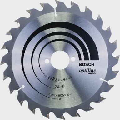 BOSCH List kružne pile Optiline Wood, 190x30 mm, 24 zuba, za ručne pile