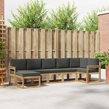 Set vanjskih sofa s jastucima 7 kom, poliester, bijela/antracit