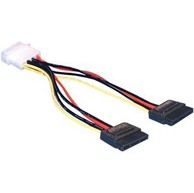 DELOCK Adapter 4-pin Molex (M) na 2x 15-pin SATA (M), naponski, interni