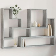 Zidna polica 96 x 12 x 64 cm konstruirano drvo, beton siva