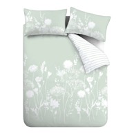 CATHERINE LANSFIELD Posteljina Meadowsweet Floral za bračni krevet 200x200 cm Bijela i zelena