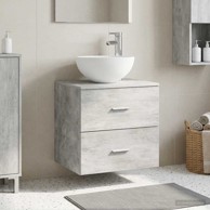 Umivaonik s policom, betonsko sivi, 49,5 x 41 x 64,5 cm