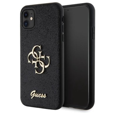 GUESS Futrola Glitter Script Big 4G, za iPhone 11 i XR, crna
