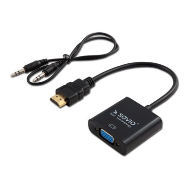 SAVIO Adapter HDMI na VGA s audio CL-23/B, crni