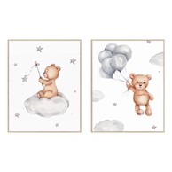KNOR Dječje slike u setu 2 kom Teddy Bears 30x40 cm