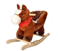 Drveni konjić na ljuljanje s stolicom Smeđi