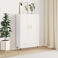 Visoka komoda bijela 69 5 x 31 x 115 cm od konstruiranog drva , bijela