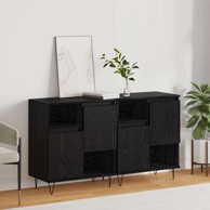 Komode, 120x35x70 cm, 2 pcs, konstruirano drvo, crni hrast