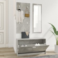 3u1 set ormarića za cipele siva boja betona konstruirano drva