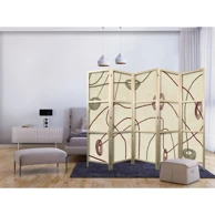 Japanski paravan Labirint perli – minimalistička apstrakcija na istrošenoj pozadini 225x172 cm
