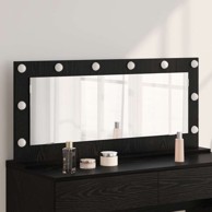 Ogledalo za toalet s LED svjetlima 100x45x18 cm, crni hrast