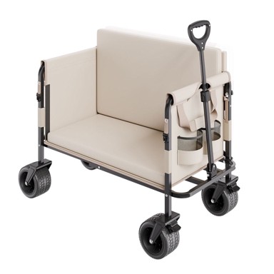VEVOR Sklopiva kolica 2 u 1 koja se pretvaraju u klupu, 97 x 58 x 67 cm, kaki