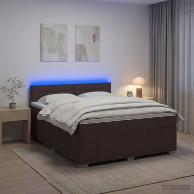Boxspring krevet s madracem 160 x 200 cm, tkanina, tamnosmeđi
