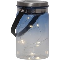 STAR TRADING Vanjska solarna lampa Tint Lantern Blue, visina 15 cm