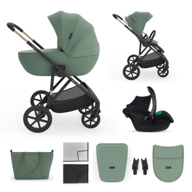 KINDERKRAFT Kolica 3u1 Prime 3, tamnozelena