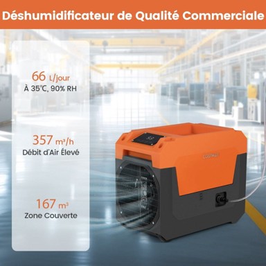 Komercijalni odvlaživač zraka 66 l/dan s pumpom za odvod, do 167 m²