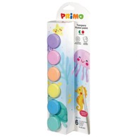 PRIMO Boja tempera 2534BRP6EP, u čašici, 25 ml, pastel, 6 boja, blister pakiranje