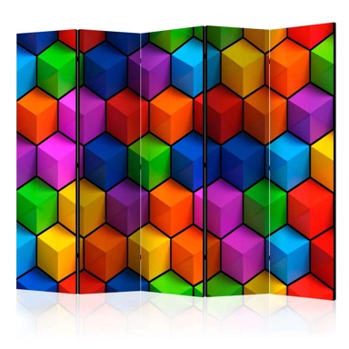 Sobna pregrada u 5 dijelova Colorful Geometric Boxes II 225x172