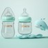 NIKCORP Set staklenih bočica za bebe, antikolik, 120 ml, 2 kom, borosilikatno staklo, silikon, plava