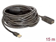 DELOCK Kabel, USB 2.0, USB-A (M) na USB-A (Ž), produžni, aktivni, 15m