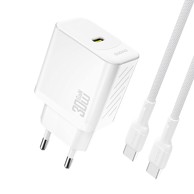 DUDAO Punjač zidni USB-C GaN PD 30W s kabelom, bijeli