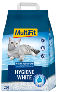 MULTIFIT Pijesak za mačke Hygiene White, negrudljivi, 20 L