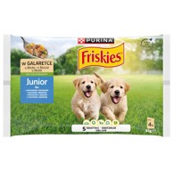 FRISKIES Mokra hrana za pse Junior piletina s graškom u želeu, 4x85 g