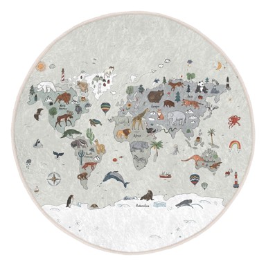 MILA HOME Periv dječji tepih za igru ø120 cm Big World