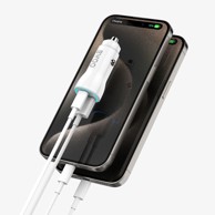 BWOO Punjač 38W USB-C auto s 2 priključka, bijela