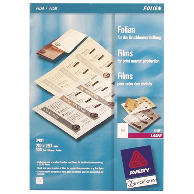ZWECKFORM Laser folija za grafičku pripremu A4 100 my mat, 100 kom, 3491