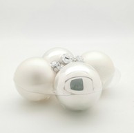 Staklene kuglice set 4 kom, 10 cm, bijele