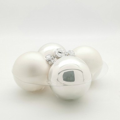 Staklene kuglice set 4 kom, 10 cm, bijele