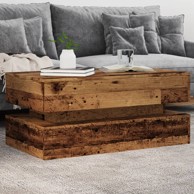 Stolić za kavu s LED svjetlima boja starog drva 90 x 50 x 40 cm