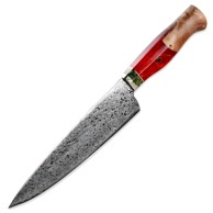 Damaskasti kuhinjski nož Sa-20109 Chef Kp20109, crveni