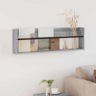 Polica za časopise s policom, zidne 100 x 12 x 30 cm, siva sonoma