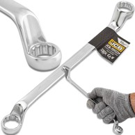 JCB Dvostrani okasti ključ s pomakom 75°, 22 x 24 mm, Cr-V, 12-kutni