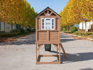 ELIS DESIGN Dječja drvena vrtna kućica s toboganom