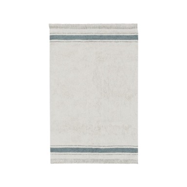 LORENA CANALS Plavi/krem periv/ručno rađen pamučan tepih 90x130 cm Gastro Vintage Blue