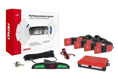 AMIO Parking senzori x4, crni, 16,5 mm, unutarnja montaža, COB LED zaslon, buzzer